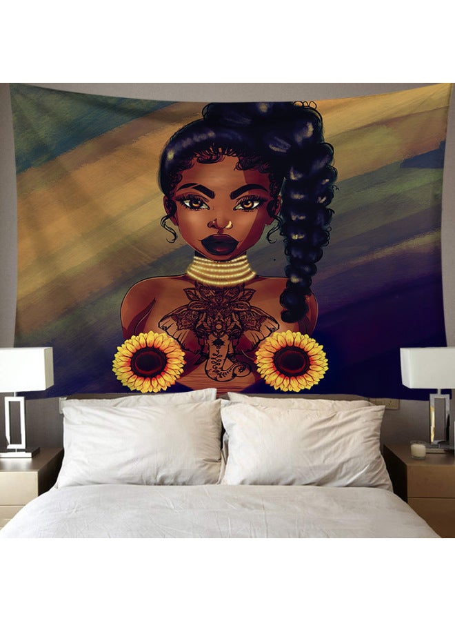 Scandinavian African Woman Background Cloth Background Wall Tapestry Home Decoration Mural Tapestry Beach Towel