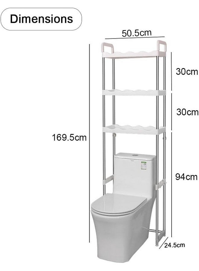 سمارت سيفر رف غسيل ذكي - 3 رفوف، فوق وعاء المرحاض، رف تخزين أدوات تنظيم الحمام، حامل المرحاض - Image 2