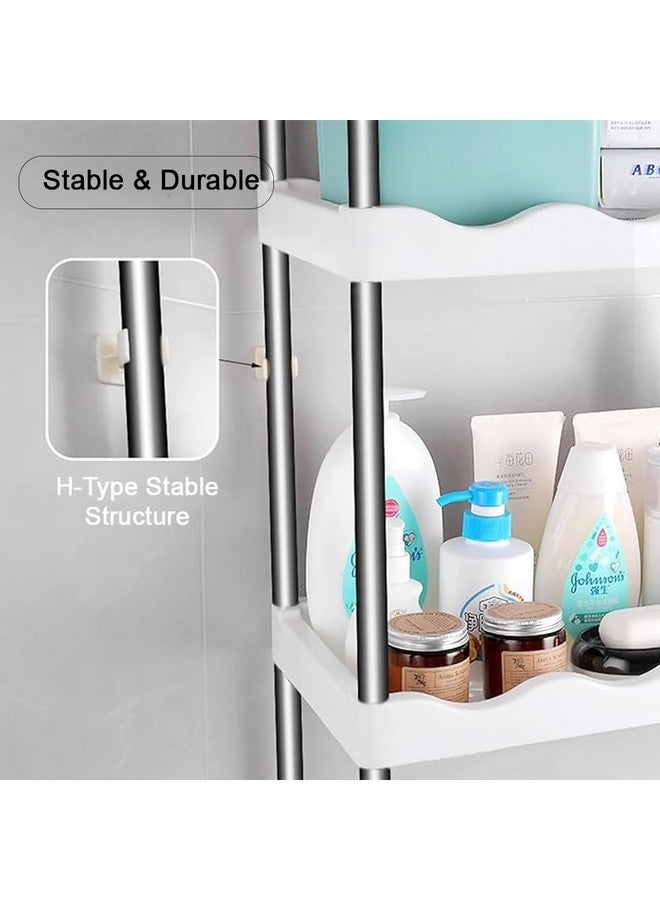 سمارت سيفر رف غسيل ذكي - 3 رفوف، فوق وعاء المرحاض، رف تخزين أدوات تنظيم الحمام، حامل المرحاض - Image 5