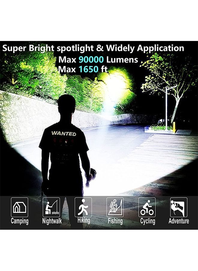 عربست مصباح يدوي محمول ، مصباح LED LED مقاوم للماء IPX6 ، مصباح يدوي قابل لإعادة الشحن مع شاشة بطارية ، بطارية مدمجة ذات سعة كبيرة ، مناسبة لإصلاح السيارات / التخييم / المشي لمسافات طويلة / صيد الأسماك  - Image 2