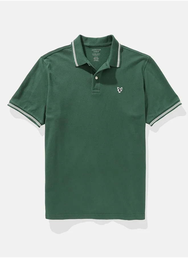 American Eagle Logo Pique Polo Shirt
