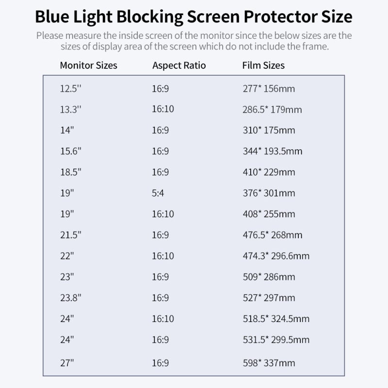 Blue Light Filter 21.5" 16:9 70% Blue Light Blocking Anti-glare Screen Protector - Easy To Install Eye Protection Film for Home Office Computer Monitor Users - Image 5