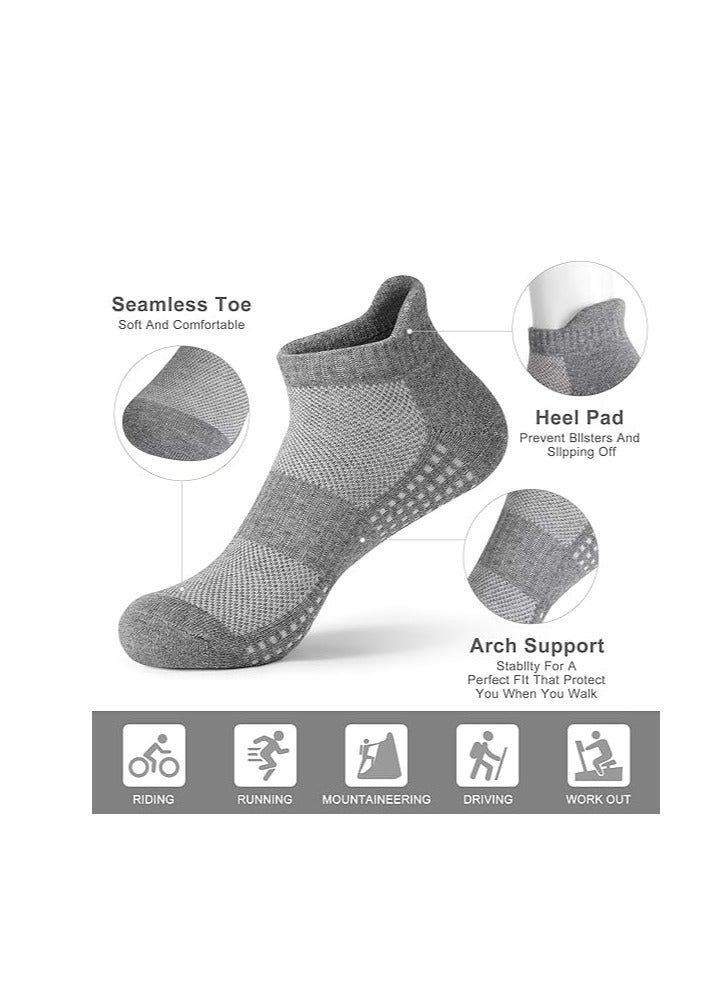 TRASSLE 6 Pairs Athletic Socks Sport Running Calf Socks Performance Cushioned Breathable Crew Socks for Men Women (UAE/KSA, Alpha, One Size, Regular, Regular, Short-Grey) - Image 2