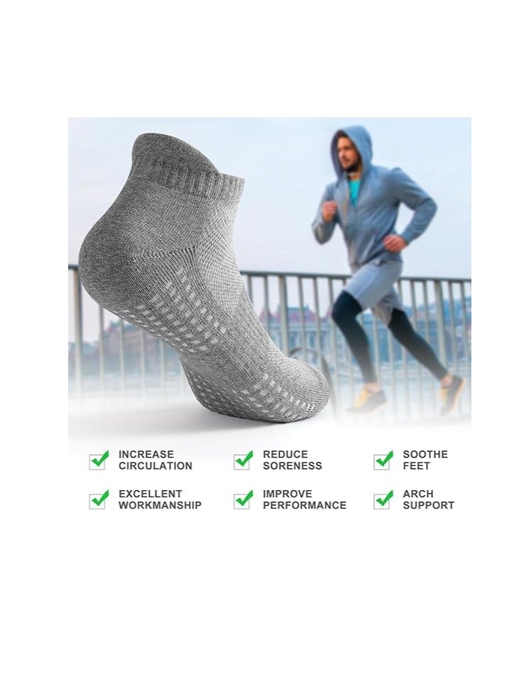 TRASSLE 6 Pairs Athletic Socks Sport Running Calf Socks Performance Cushioned Breathable Crew Socks for Men Women (UAE/KSA, Alpha, One Size, Regular, Regular, Short-Grey) - Image 4