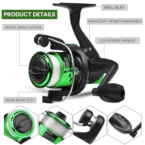 Proberos® Telescopic Fishing Rod Kit, 6Ft Fishing Rod with Reel Combo, Jigs, Lures, Hooks, Storage Box, Portable Fishing Rod Combo for Freshwater & Saltwater Angling Sea Fishing (Rod 180cm) - Image 3