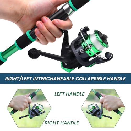 Proberos® Telescopic Fishing Rod Kit, 6Ft Fishing Rod with Reel Combo, Jigs, Lures, Hooks, Storage Box, Portable Fishing Rod Combo for Freshwater & Saltwater Angling Sea Fishing (Rod 180cm) - Image 5