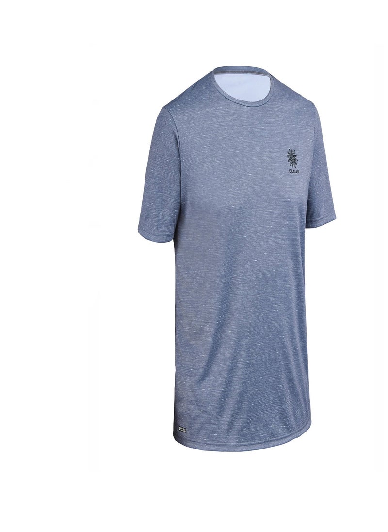 OLAIAN OLAIAN by DECATHLON, Men surfing short-sleeved UV Water T-Shirt top GREY  - Image 1