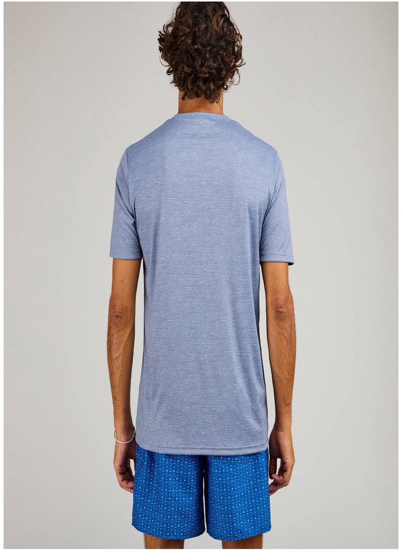 OLAIAN OLAIAN by DECATHLON, Men surfing short-sleeved UV Water T-Shirt top GREY  - Image 2