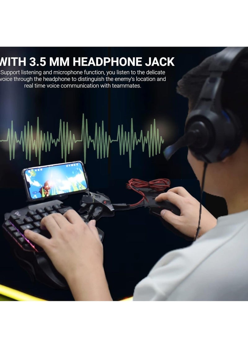 Generic - Keyboard and Mouse Adapter for Android Phone/Tablet, Mobile Gaming Converter with Wired/Wireless Dual Modes, 3.5mm Headset Jack, Play All Games PUBG, Call of Duty, Free Fire - Image 1