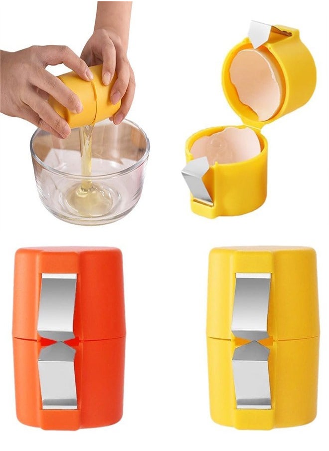 Generic 2 PCS Egg Shell Opener, Egg Cracker Tool for Raw Eggs, Hard Boiled Egg Peeler Egg Cube Egg Separator Handheld, Stainless Steel Eggshell Breaker Egg Shell Cutter Kitchen Gadgets  - Image 1