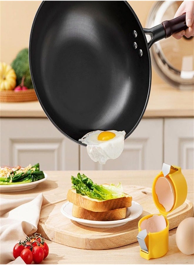 2 PCS Egg Shell Opener, Egg Cracker Tool for Raw Eggs, Hard Boiled Egg Peeler Egg Cube Egg Separator Handheld, Stainless Steel Eggshell Breaker Egg Shell Cutter Kitchen Gadgets
