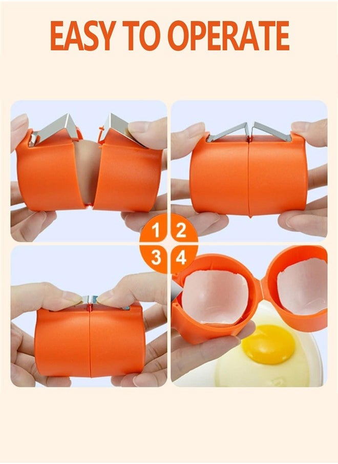Generic 2 PCS Egg Shell Opener, Egg Cracker Tool for Raw Eggs, Hard Boiled Egg Peeler Egg Cube Egg Separator Handheld, Stainless Steel Eggshell Breaker Egg Shell Cutter Kitchen Gadgets  - Image 3