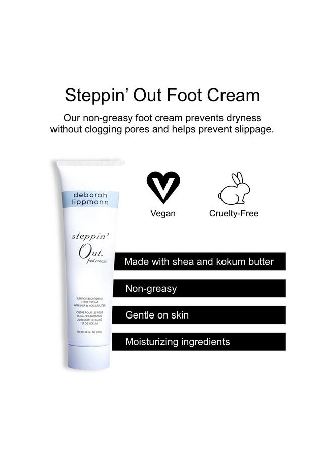 deborah lippmann Steppin' Out Foot Cream | Moisturizes & Softens Dry Feet, Restores Flexibility & Cracked Heels For Healthy Skin | Non-Greasy | 5.2 Oz - Image 1