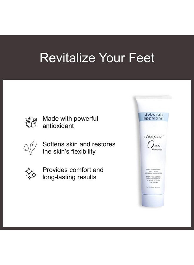 deborah lippmann Steppin' Out Foot Cream | Moisturizes & Softens Dry Feet, Restores Flexibility & Cracked Heels For Healthy Skin | Non-Greasy | 5.2 Oz - Image 2