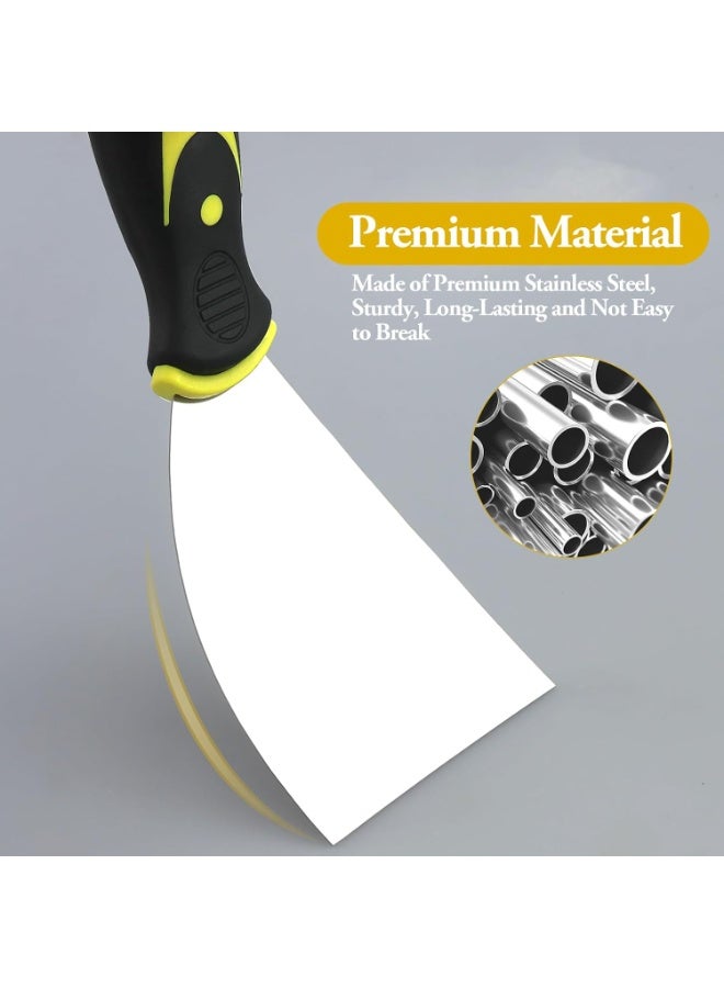 T&Y A Set of Two Stainless Steel Trowels Scraper, Including 5 And 6-Inch Metal Spatulas, Suitable for Drywall Repair, Wallpaper Removal, And Applying Plaster And Cemen - Image 2