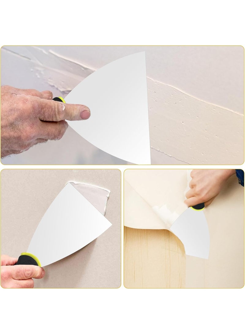 T&Y A Set of Two Stainless Steel Trowels Scraper, Including 5 And 6-Inch Metal Spatulas, Suitable for Drywall Repair, Wallpaper Removal, And Applying Plaster And Cemen - Image 3