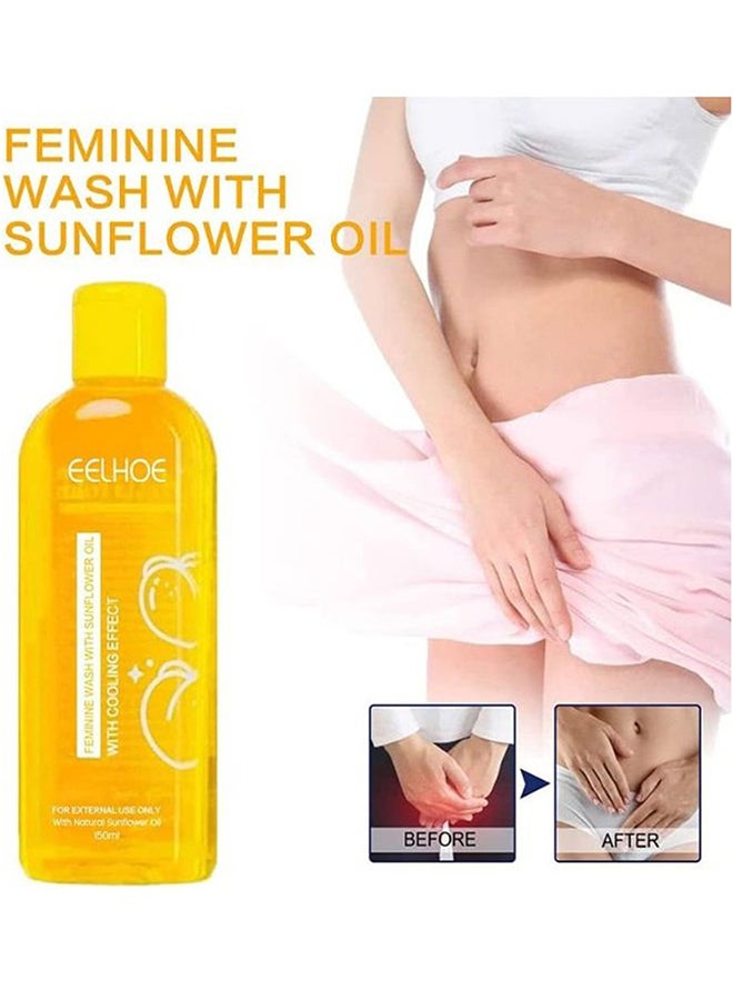 Pretty Peach Feminine Wash With Sunflower Oil And Cooling Effect - 150 Ml