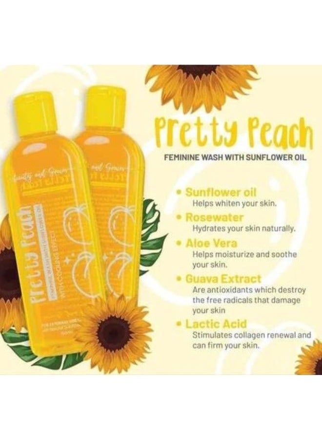Pretty Peach Feminine Wash With Sunflower Oil And Cooling Effect - 150 Ml