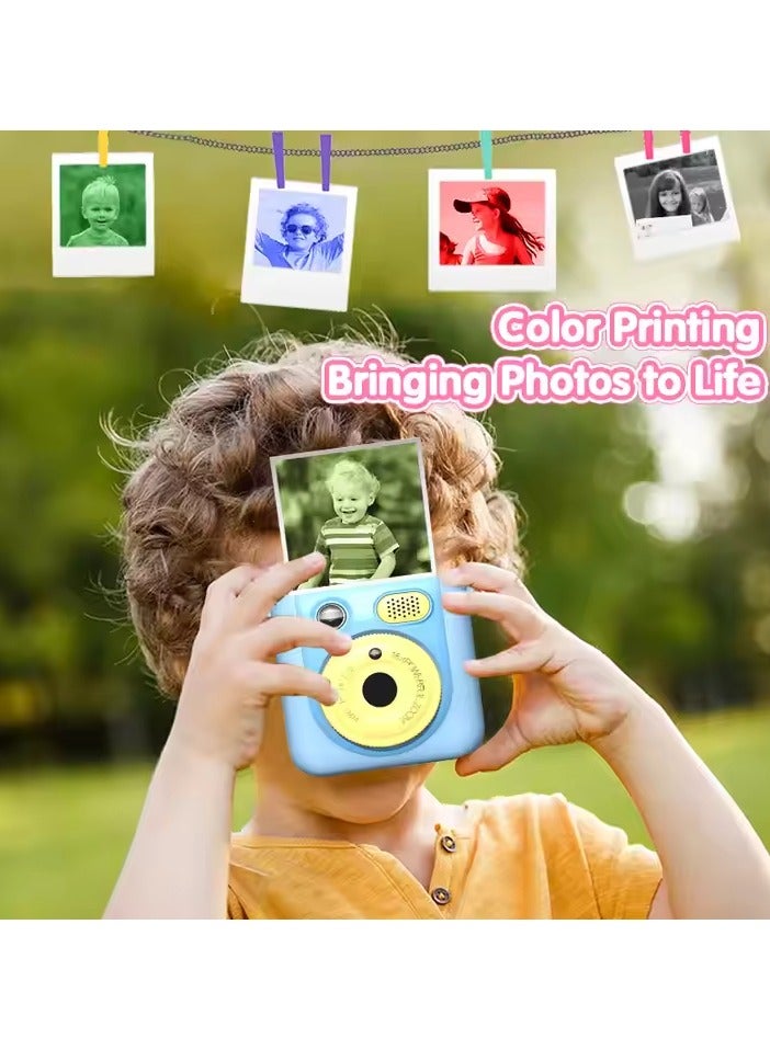 BlueFire Kids Instant Print Camera – 4800W HD, 1080P Video, 2.0" IPS Touch Screen, Built-in Flash, 16x Zoom, MP3 Player, Anti-Glare Eye Protection, 1500 Photos, 1000mAh Battery, Includes Thermal Paper & Accessories – Perfect Gift for Children - Image 3