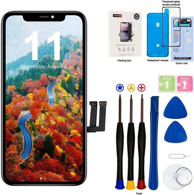 EFAITHFIX Store for iPhone 11 LCD Screen Replacement 6.1 Inch Frame Assembly LCD Display and 3D Touch Screen Digitizer with Repair Tools Kit for A2111, A2223, A2221 with Waterproof Adhesive Tempered Glass - Image 1
