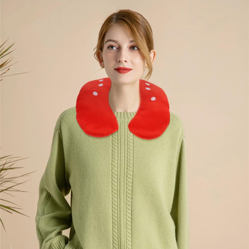 Strawberry U Shaped Travel Neck Pillow Soft Plush with Storage Bag for Airplane and Office - Image 4