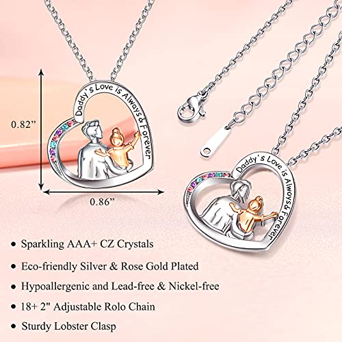 UNGENT THEM Daughter Necklace from Dad Daddy Father Valentines Birthday Gifts for Kids Girls Teen Tween Jewelry 8 10 12 13 14 16 11 - Image 3