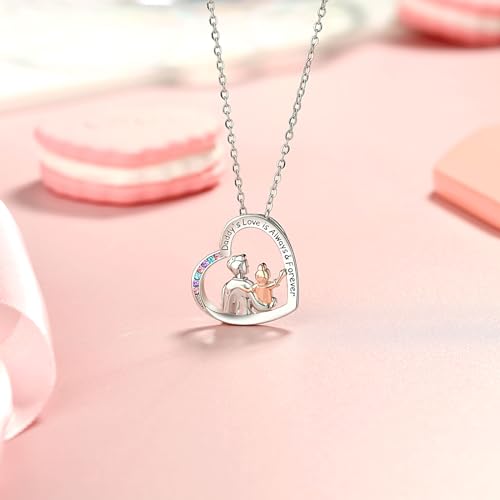 UNGENT THEM Daughter Necklace from Dad Daddy Father Valentines Birthday Gifts for Kids Girls Teen Tween Jewelry 8 10 12 13 14 16 11 - Image 5