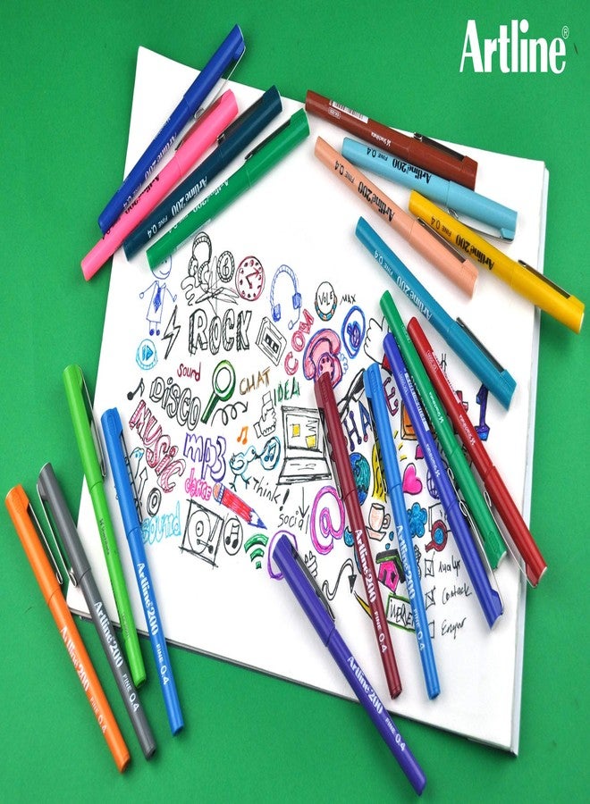 Tilibra قلم رسم فني دقيق Artline 200 - أحمر - Image 3