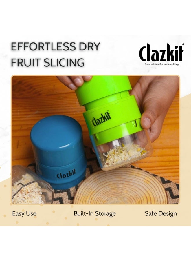 Clazkit قطاعة/مفرمة الكاجو واللوز الدقيقة من كلازكيت: تقطيع سهل مع سهولة التخزين المدمجة - متعددة الألوان - Image 2
