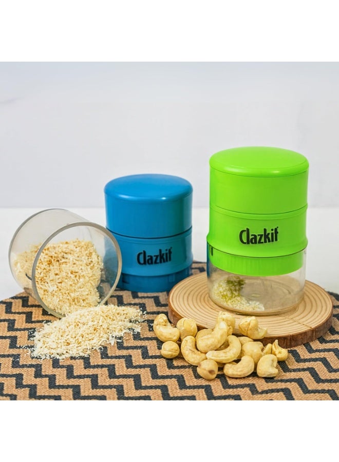 Clazkit قطاعة/مفرمة الكاجو واللوز الدقيقة من كلازكيت: تقطيع سهل مع سهولة التخزين المدمجة - متعددة الألوان - Image 1