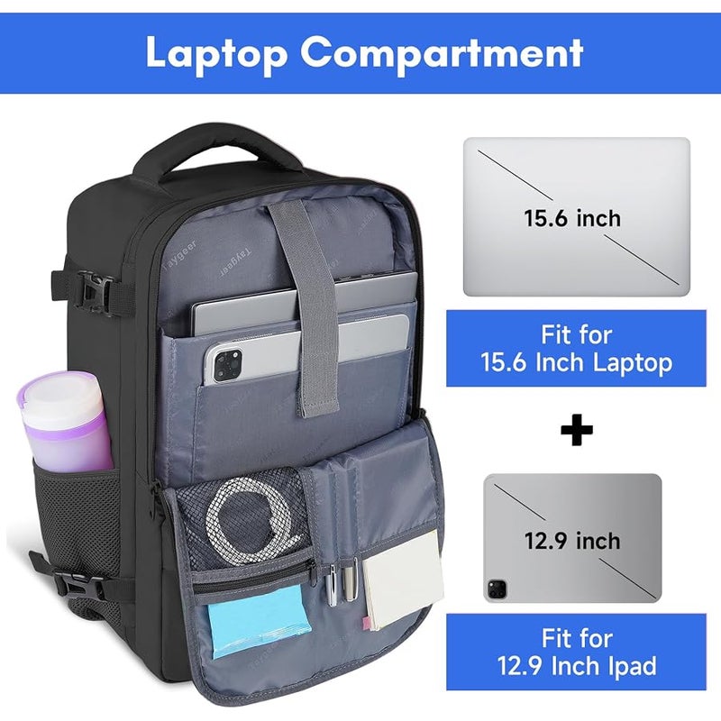 Taygeer Travel Backpack for Women, Carry On Rucksack with USB Charging Port and Shoe Pouch, Flight Approved Laptop Bookbag, College Gym Bag Casual Daypack for Weekender Business Hiking - Image 5