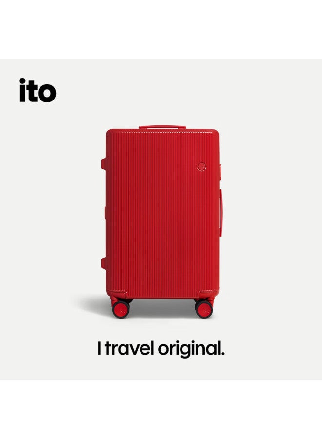 Ito Luggage Pistachio2 Large Capacity Lightweight Trolley Suitcase Travel Case Lucky Red 20 Inch