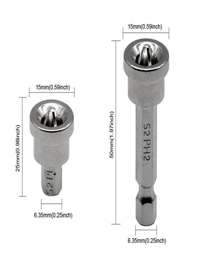 TorSor 10 Pack Drywall Screw Setter Magnetic Positioning Screwdriver Bits with 1/4 Inch Hex Shank S2 PH2 Driver Bit for Drywall Repair Panel Basswood Sheets Plaster Board Cordless Drill Impact Driver - Image 2