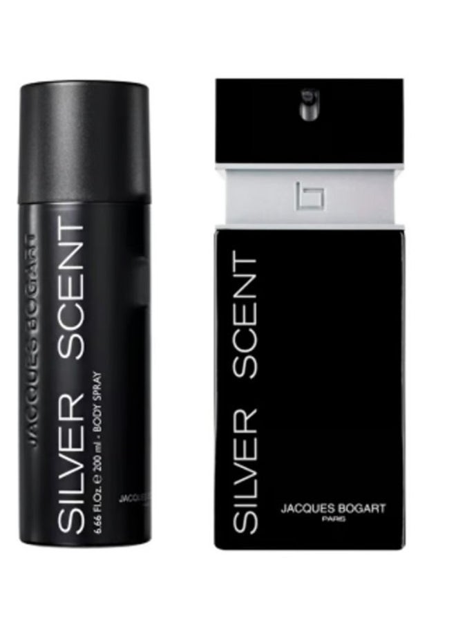 Jacques Bogart Bundle offer of Silver Scent EDT 100ml & Body Spray 200ml 
