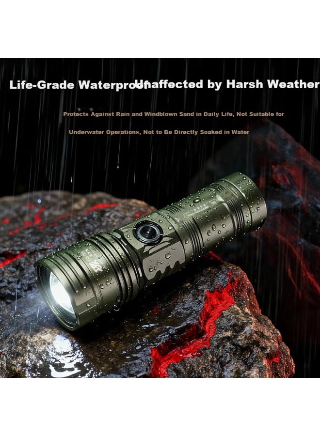 SkyFire Tianhuo Tactical Flashlight High Brightness Zoomable Long-range Laser Compact Portable Rechargeable Military Survival - Image 4