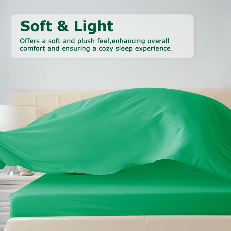 Homilay King Size Bed Sheet Set - 4 Piece Soft Microfiber Sheets with Deep Pockets  Cooling Technology  and Wrinkle-Free Pillowcase. Hotel-Quality  Durable Bedding  Mint Green - Image 2