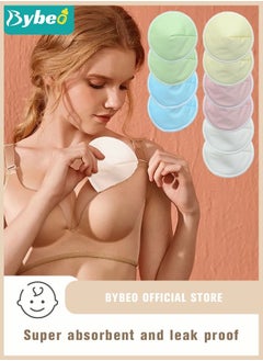 Bybeo 10PCS Round Breathable Bamboo Nursing Pads, Washable Anti-Overflow Spill Prevention Breast Pad, Non-irritating Milk Leak-Proof Breastfeeding Pad Cushions for Women Maternity ﻿  - Image 2