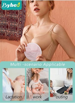 Bybeo 10PCS Round Breathable Bamboo Nursing Pads, Washable Anti-Overflow Spill Prevention Breast Pad, Non-irritating Milk Leak-Proof Breastfeeding Pad Cushions for Women Maternity ﻿  - Image 4