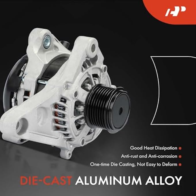 A-Premium Alternator Compatible with Honda Civic 2016-2023 2.0L, Automatic Transmission, 12V 135A 7-Groove Decoupler Pulley Clockwise, Replace# 311005BAA01RM - Image 4
