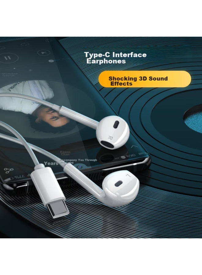Enkor Type-c Wired Earphones For Xiaomi 12s 11, Redmi K50, Huawei, Oppo, Honor 60, P50 Pro, P40, Nova 9, Mate Gaming And Music Headphones - Image 1