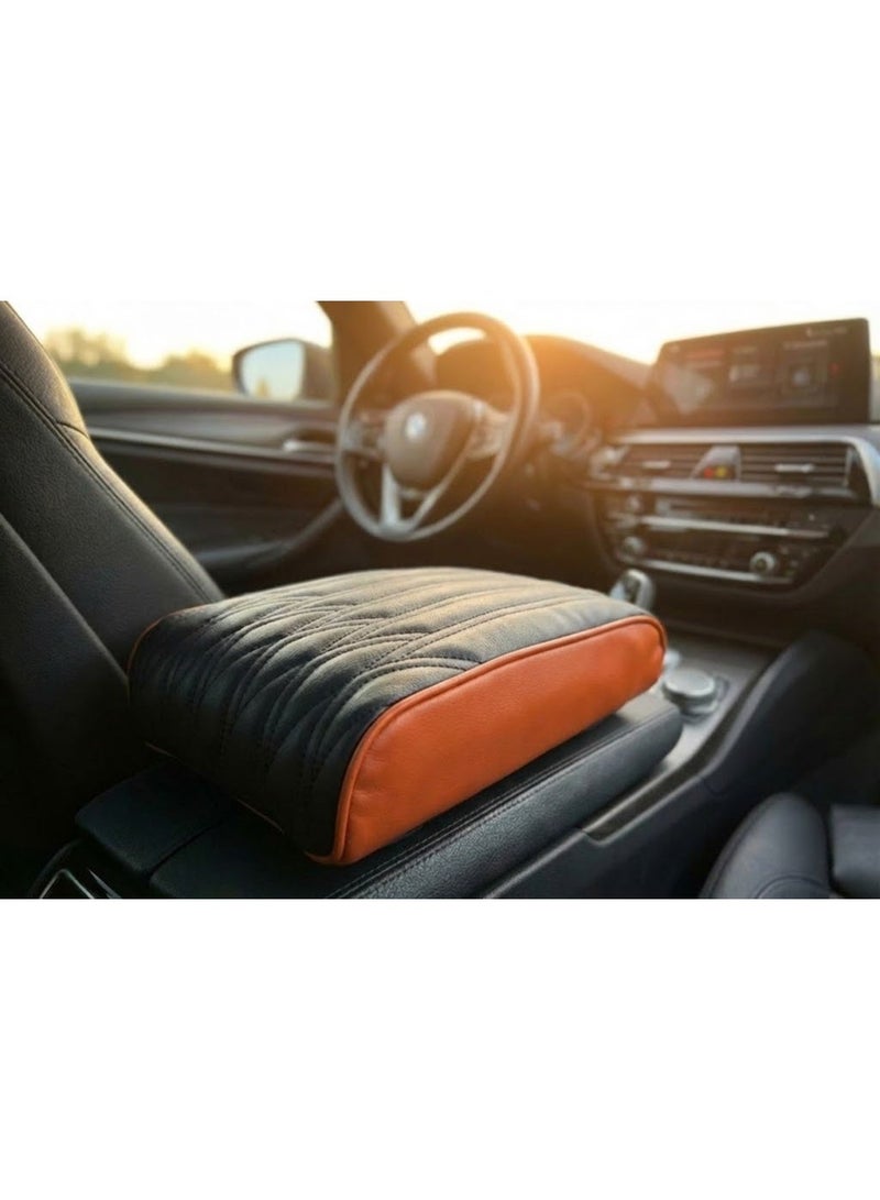 Center console armrest cushion made of memory foam for cars - brown/black color - Image 1