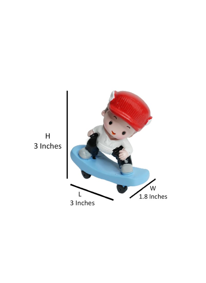 Wonderland - Wonderland Single Piece Boy on Stake Board Miniature| Figurine Statue| Home décor| Gift Articles | Gift Item - Image 1