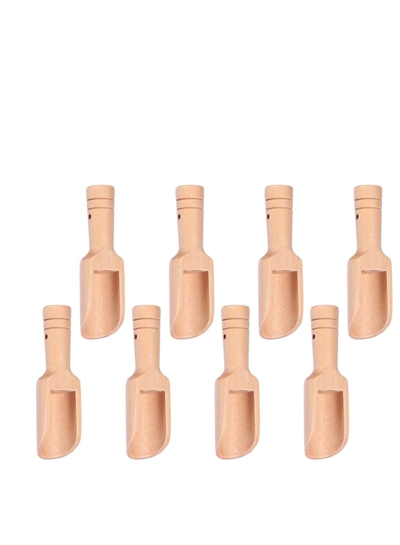 SOLARAE Wooden Scoop Spoon Bath Salt Water Dipper Cup Powder Flour =Scooper Small Shovel Teaspoon for Home, Salts, Candy, Spices, Laundry Detergent, Tea, Coffee Beans, 8pcs - Image 2