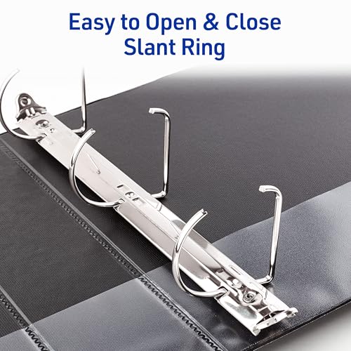 Avery Durable View 3 Ring Binders for Home, School Supplies, Office, or Organization Needs, 2" Slant Ring, 6 Pack White Binders (17032) - Image 3