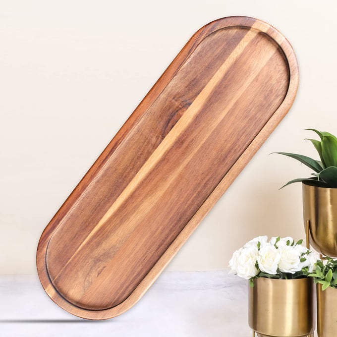 WOODEN VANITY BATHROOM TRAYS FARMHOUSE WOOD PERFUME TRAY HOME RUSTIC DECOR PLATE KITCHEN COUNTER TOP STORAGE ORGANIZER TRAY FOR SOAP BOTTLE