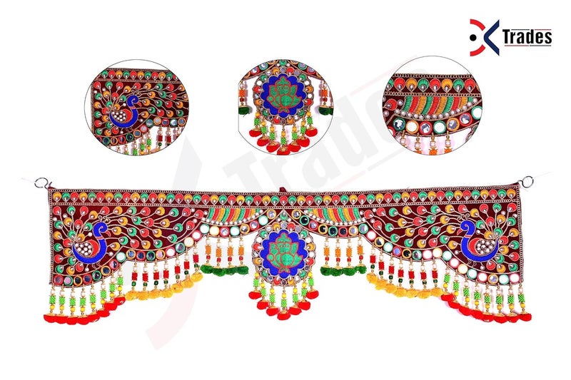 DK trades Handicraft Entrance Main Door Toran For Home Hangings Decoration And Office Decoration | Mandir | Bandarwal | Decorations Toran For Door, Traditional Bandarwal For Door, 91 Cm - Image 2