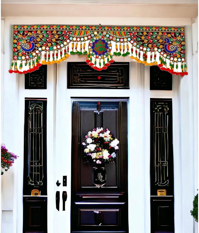 DK trades Handicraft Entrance Main Door Toran For Home Hangings Decoration And Office Decoration | Mandir | Bandarwal | Decorations Toran For Door, Traditional Bandarwal For Door, 91 Cm - Image 1