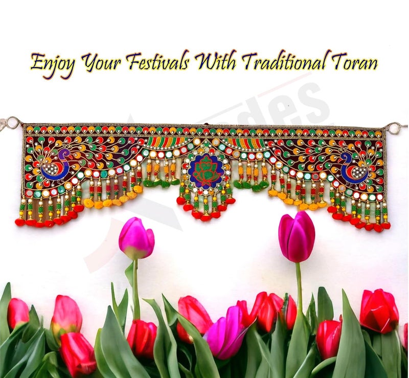 DK trades Handicraft Entrance Main Door Toran For Home Hangings Decoration And Office Decoration | Mandir | Bandarwal | Decorations Toran For Door, Traditional Bandarwal For Door, 91 Cm - Image 3