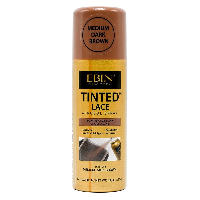 EBIN NEW YORK Tinted Lace Spray Medium Dark Brown | Quick Dry, Water Resistant & High Pigment Lace Tint for Wig | Even Spray, No Residue & Natural Finish | 2.7 Fl Oz - Image 1
