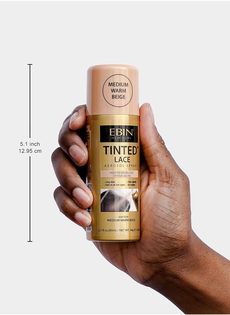 EBIN NEW YORK EBIN NEW YORK Tinted Lace Spray - Medium Dark Brown 2.7oz/ 80ml, Quick dry, Water Resistant, No Residue, High pigmentation, Even Spray, Matching Skin Tone, Natural Look, Tinted Spray for Wig  - Image 4